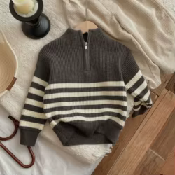 Jersey de rayas manga larga para niños y niñas en otoño