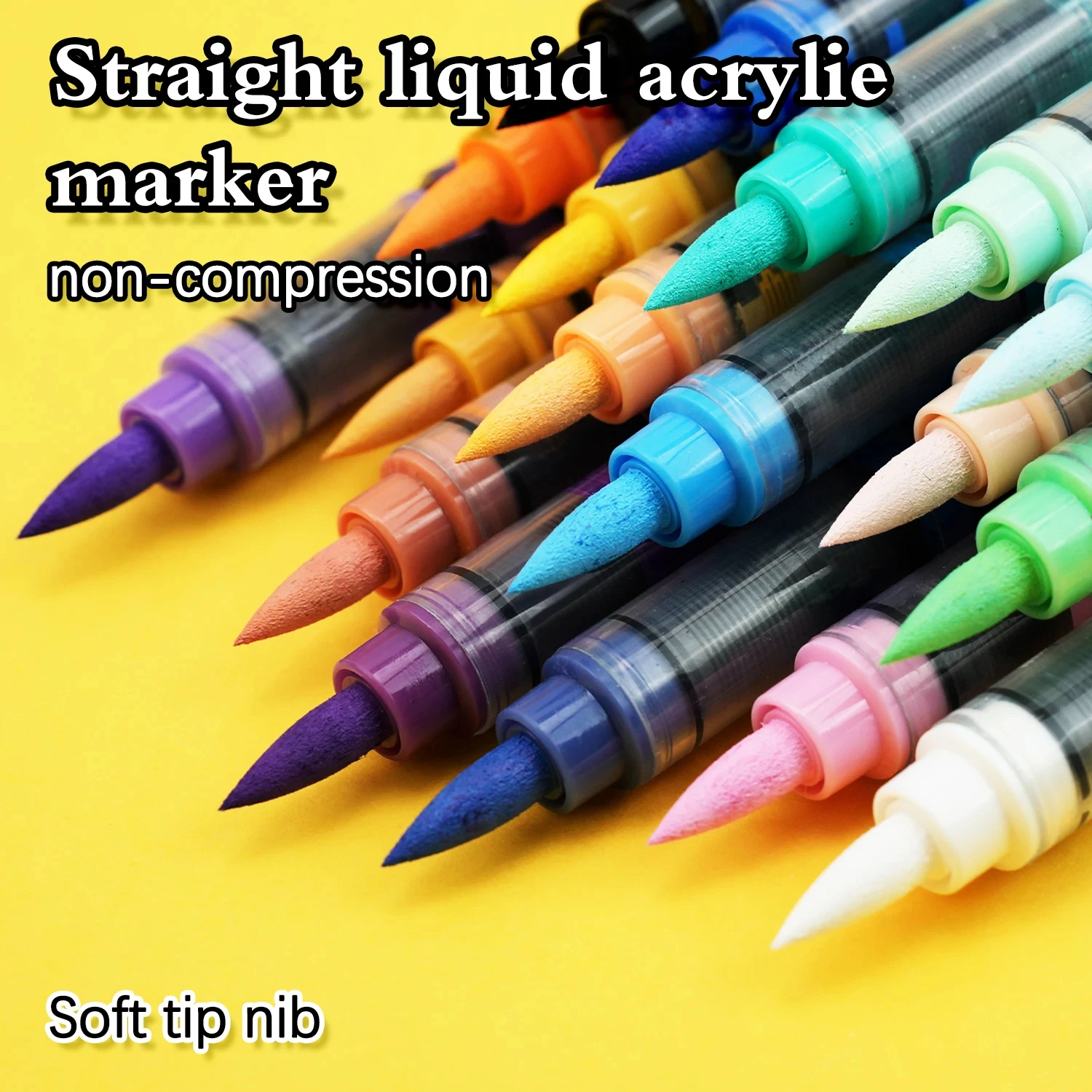 Rotuladores acrílicos con punta de pincel - 12 colores para niños - imagen 4