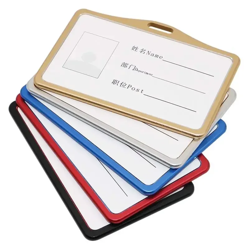 Porta carnet de identificación metálico para oficina con funda protectora - imagen 4