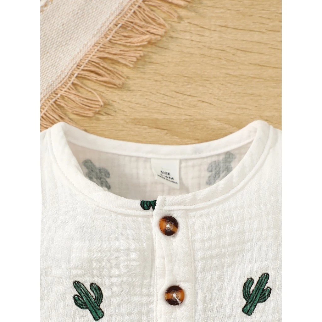 Conjunto verano bebé con camiseta estampada y pantalón corto - imagen 3