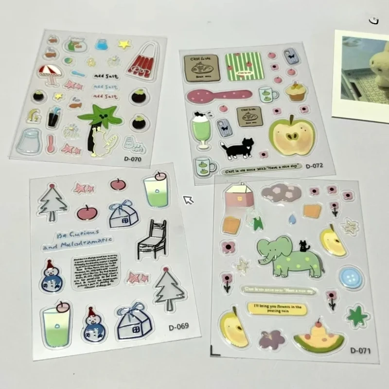 Pegatinas 3D impermeables kawaii en relieve para manualidades - imagen 4