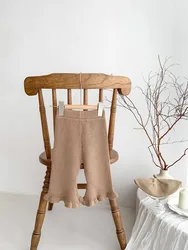 Milangel pantalones de punto acampanados niña otoño