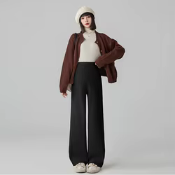 Pantalones premamá de pierna ancha con cintura elástica