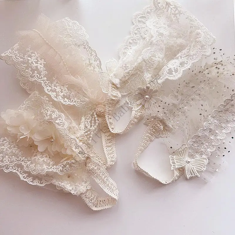 XXFE diadema de encaje ajustable para bebé, elástico suave - imagen 2