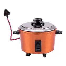 Olla de miniatura metálica para casa de muñecas, juego de rol