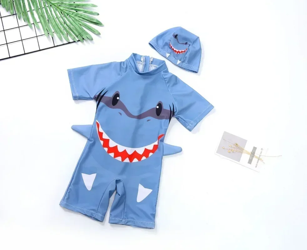 Bañador bebé de una pieza Shark con gorro y protección antirozaduras - imagen 4