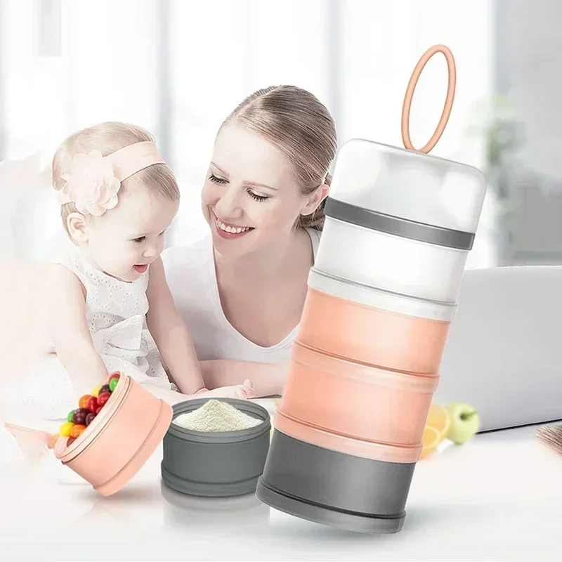Dispensador portátil de leche en polvo para bebé con compartimentos - imagen 5