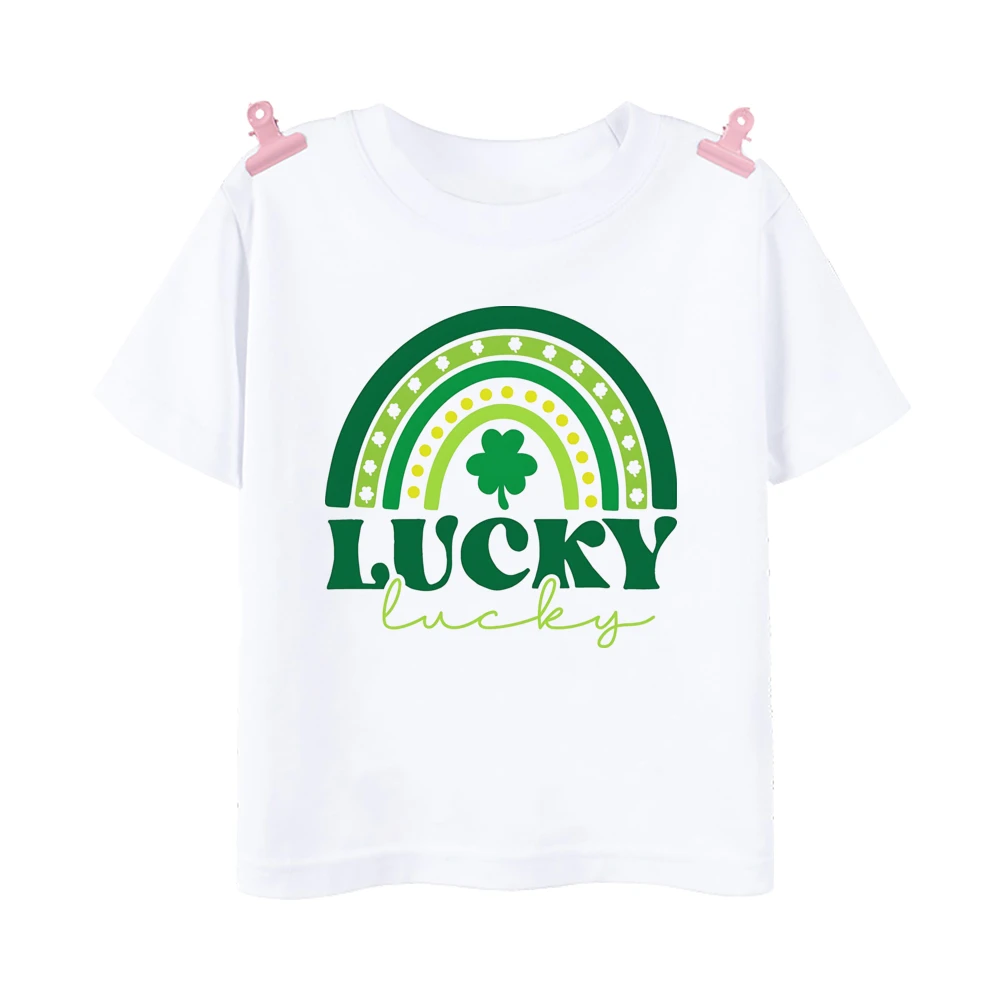 Camiseta infantil manga corta – Estampado festivo San Patricio