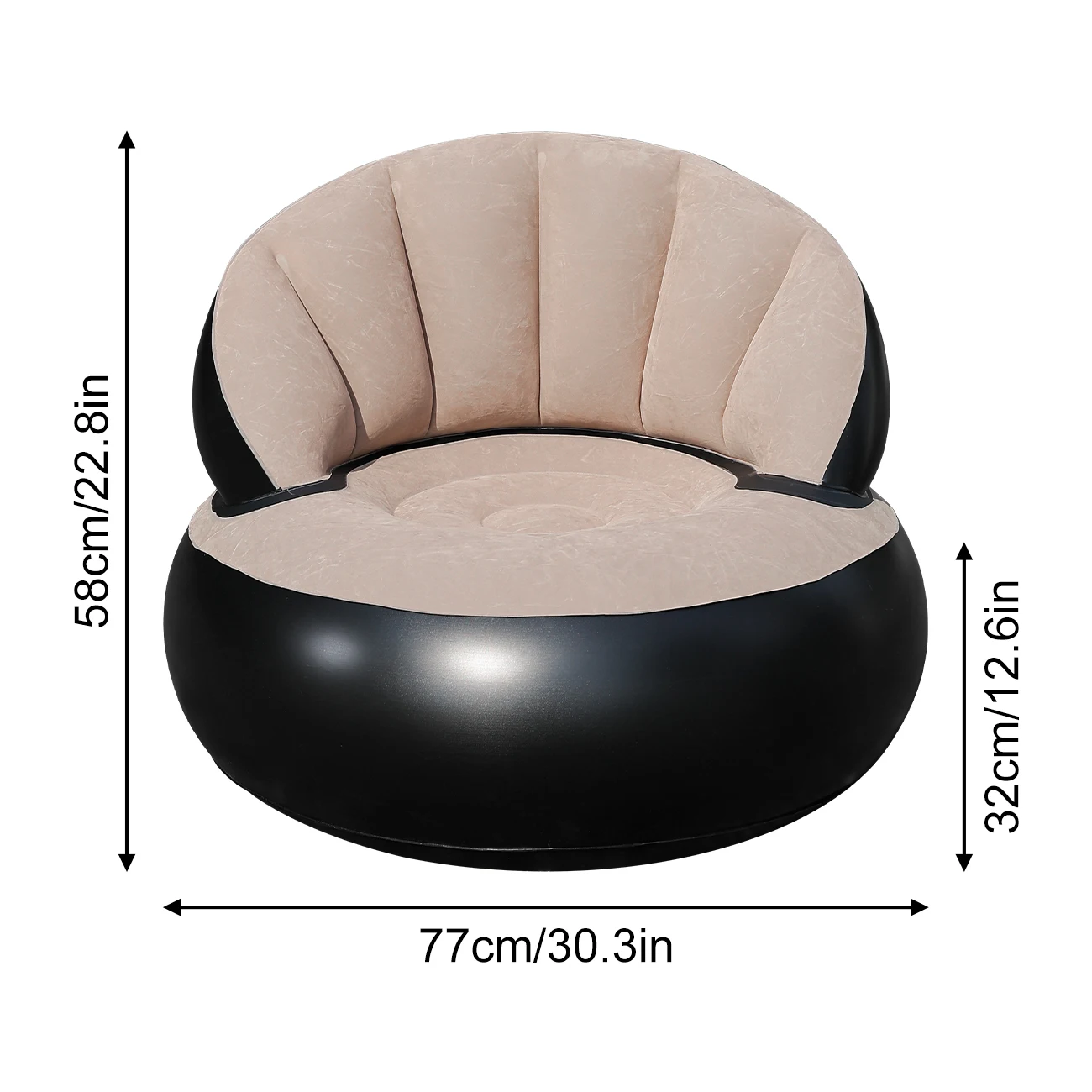 Sofá hinchable infantil ergonómico con acabado aterciopelado - imagen 3