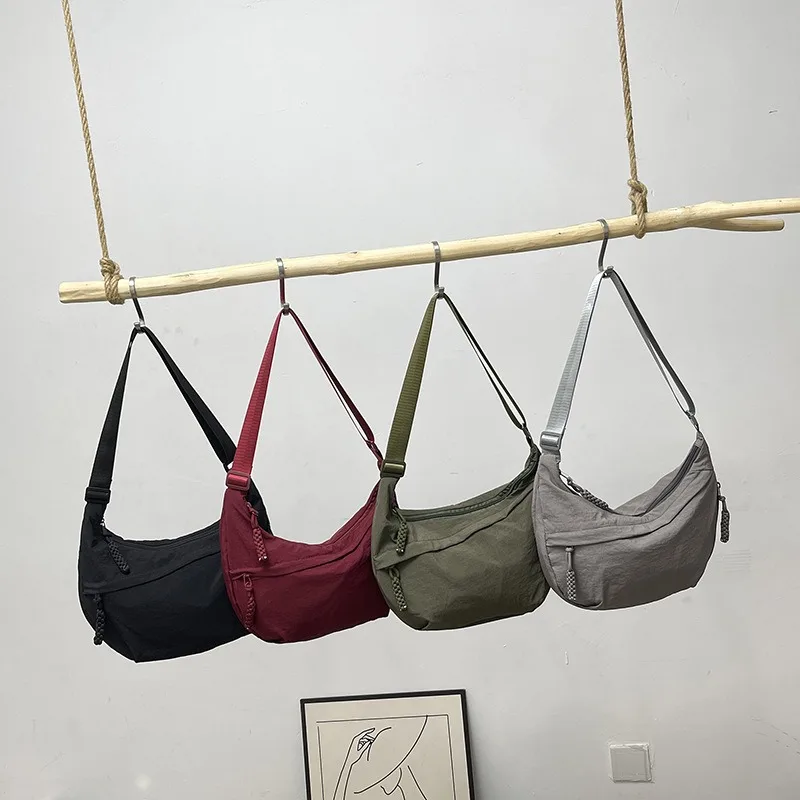 Bolso de hombro lona para mujer color sólido casual diario urbano - imagen 2