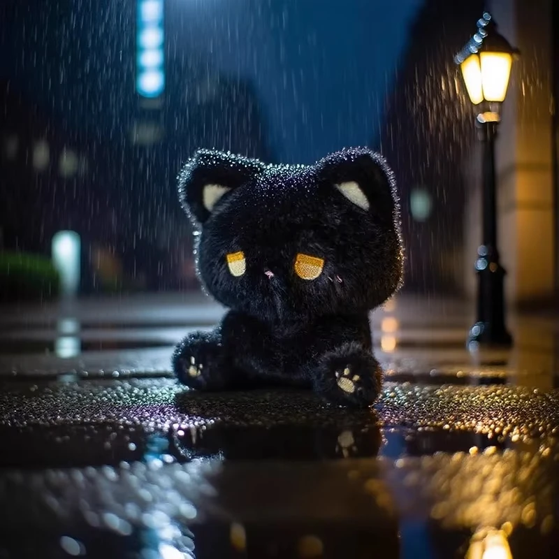 Peluche de gato emo kawaii súper suave, gatito sentado - imagen 4