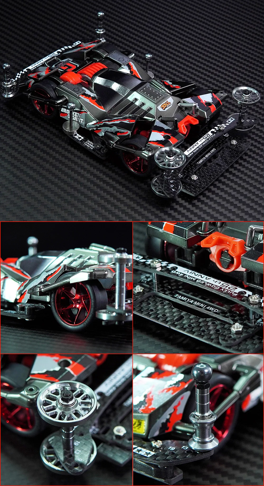 Detalle del frontal y configuración de capó