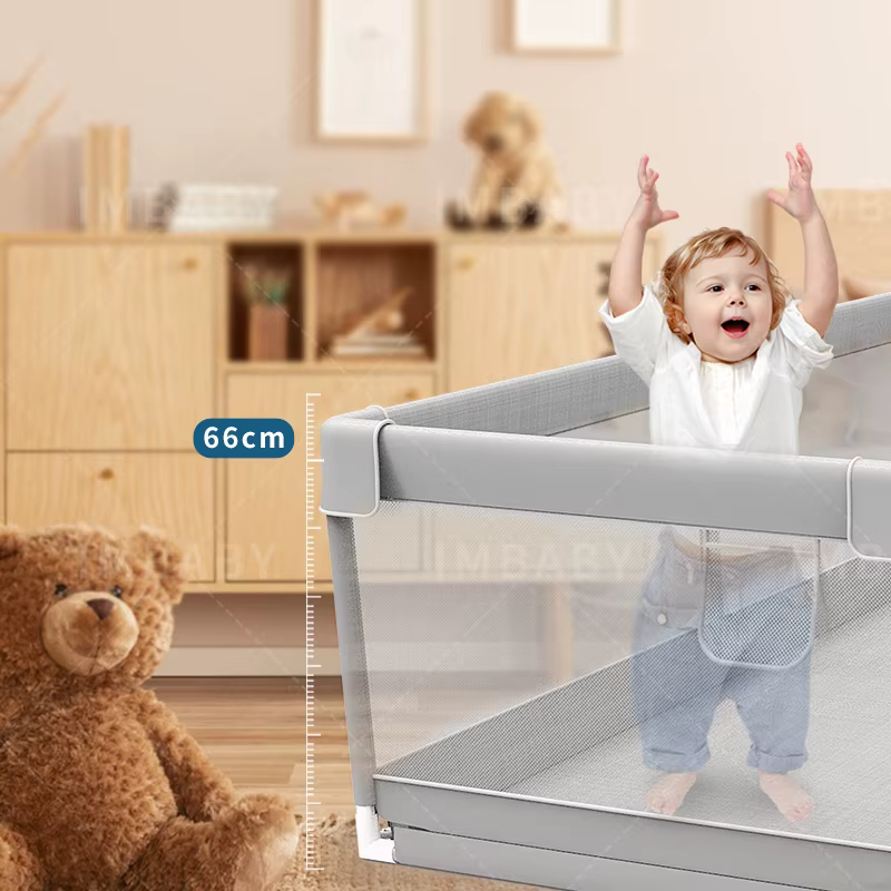 IMBABY Parque infantil gris con zona protección - imagen 4