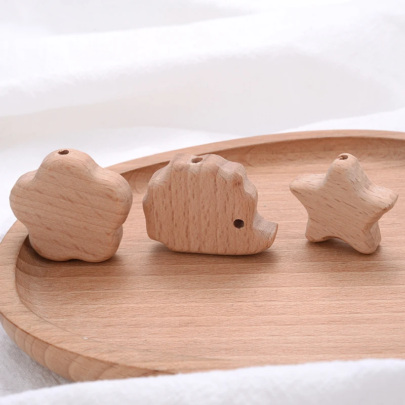 Pack de 10 cuentas de madera para mordedor