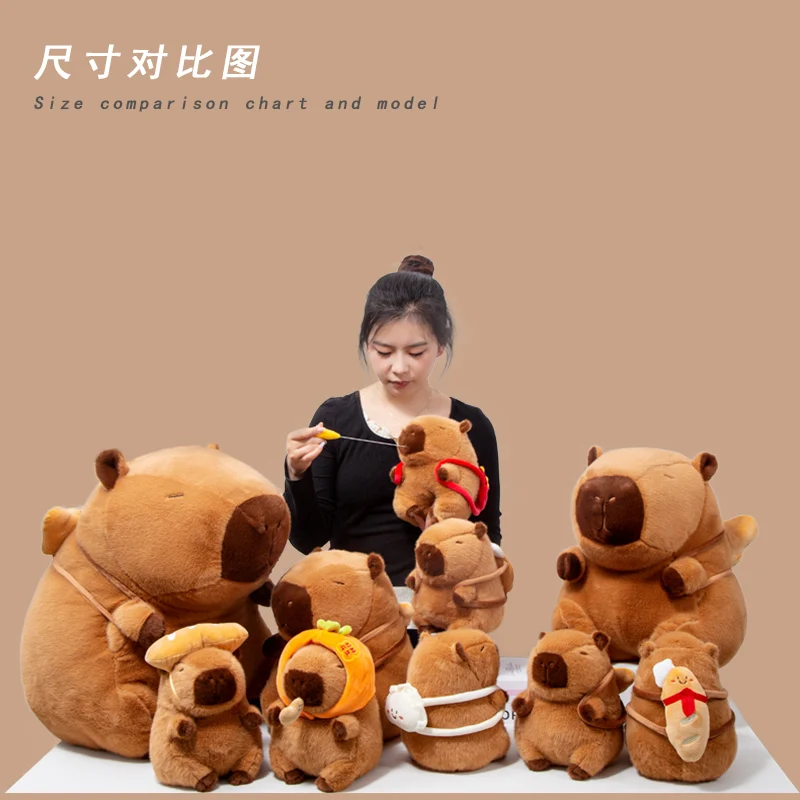 Peluche capibara con formas de merienda suave para jugar - imagen 3