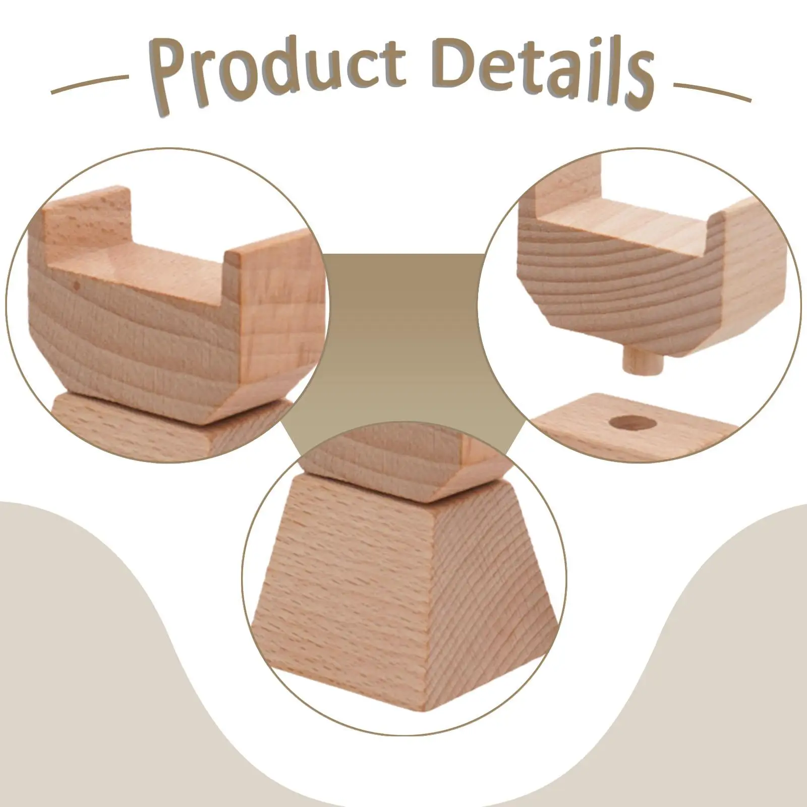 Elevadores de vía de tren de madera con soportes giratorios infantiles - imagen 4
