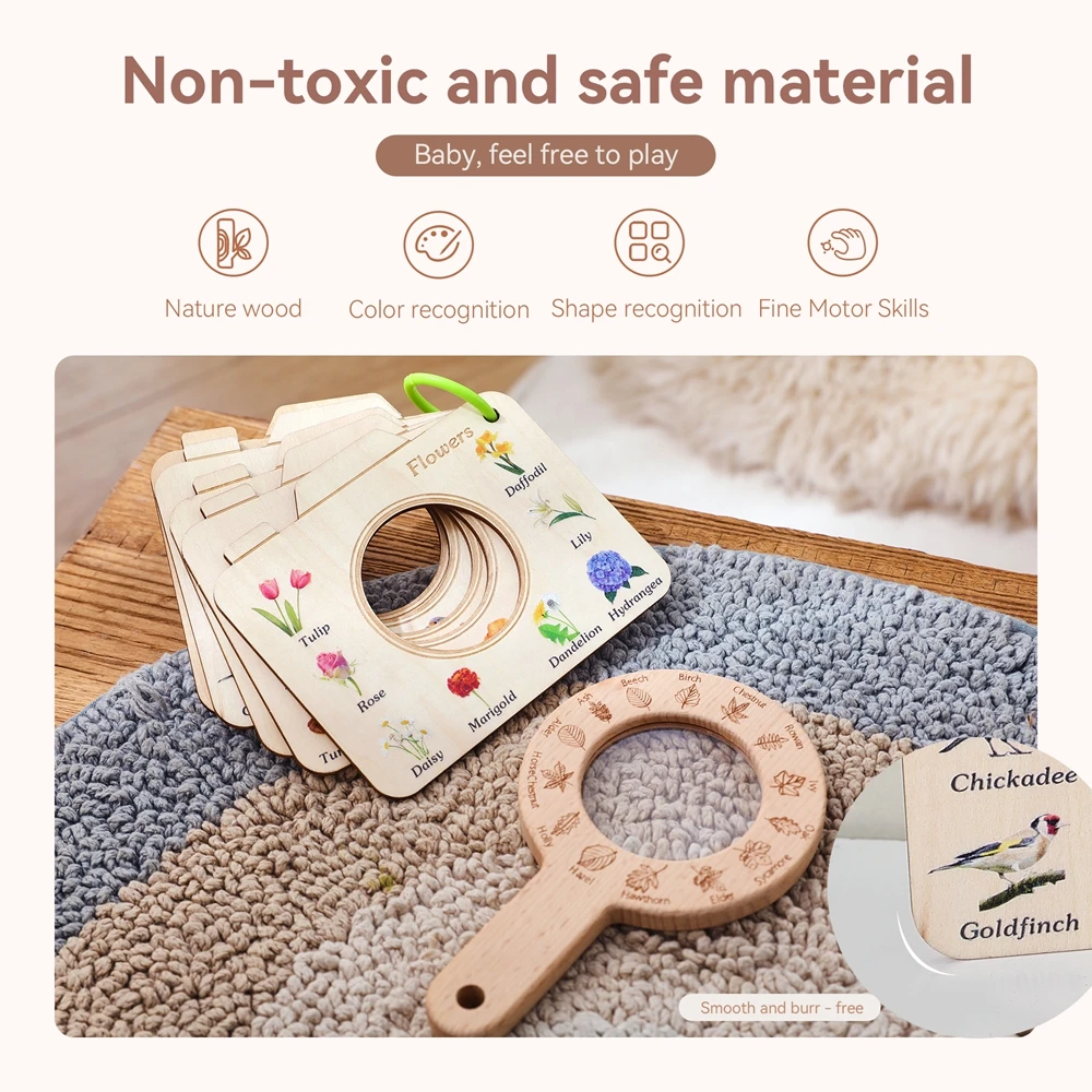 Lupa de madera infantil con lente HD