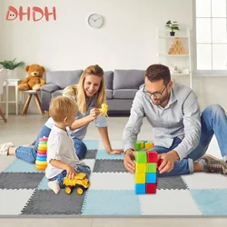DHDH alfombra puzzle antideslizante de felpa suave para bebés