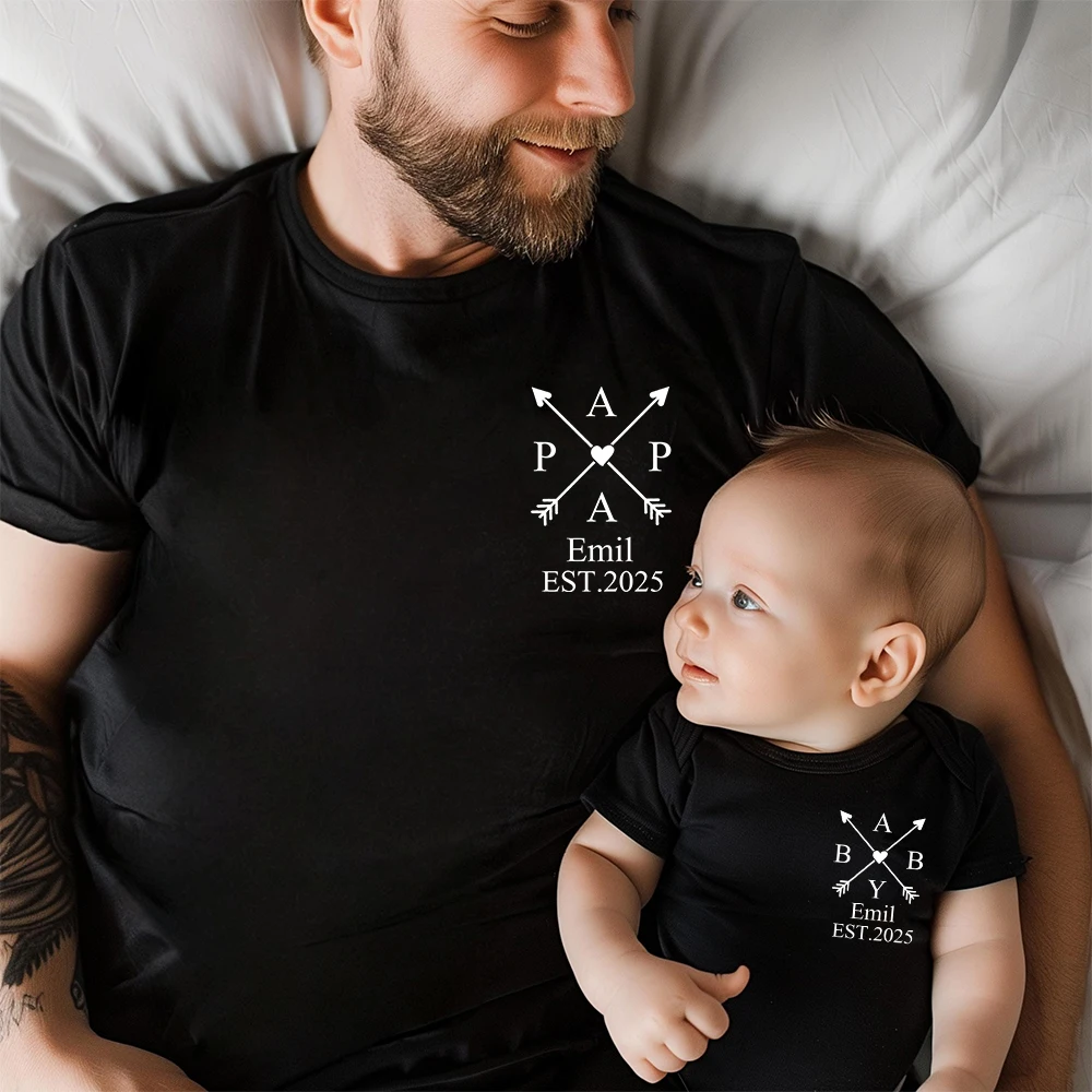Conjunto a juego padre e hijo – Camiseta papá y body bebé - imagen 2