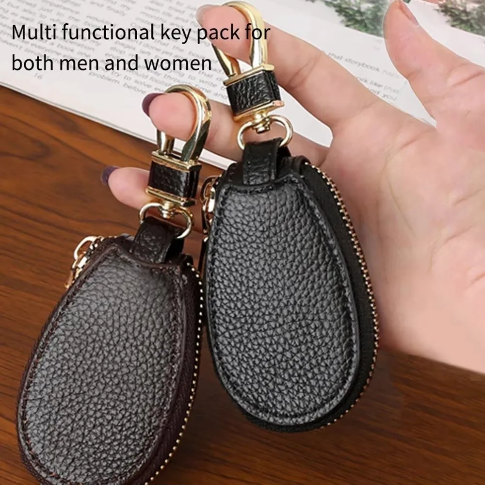 Funda para llaves de coche en cuero con cremallera, unisex - imagen 3
