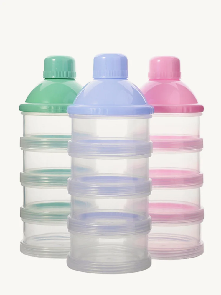 Contenedor de cuatro capas para organizar leche en polvo, cereales y aperitivos