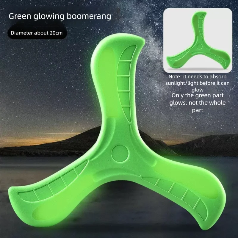 Disco volador boomerang de goma suave irrompible que brilla - imagen 2