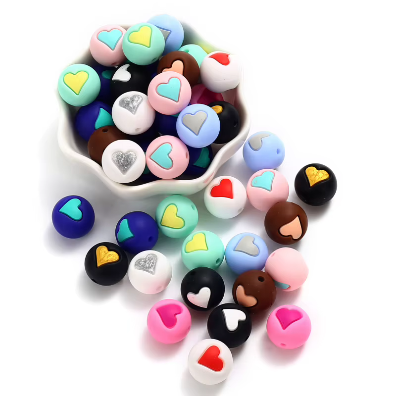Cuentas de silicona para mordedores - 15 mm, coloridas para bebé - imagen 2