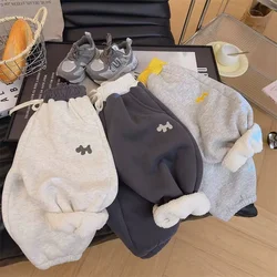 Pantalones lana de cordero para niños invierno con puños