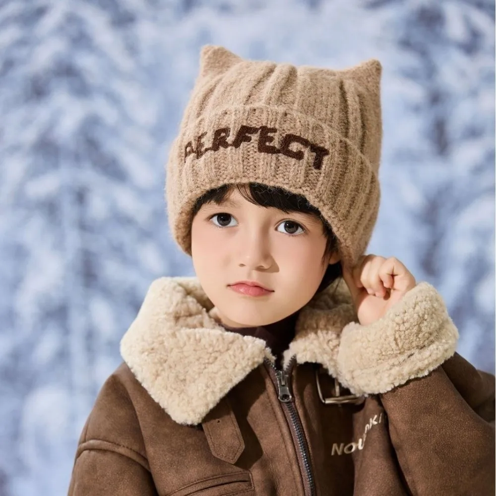 Gorro de lana gruesa cálido para niños, estilo urbano - imagen 5