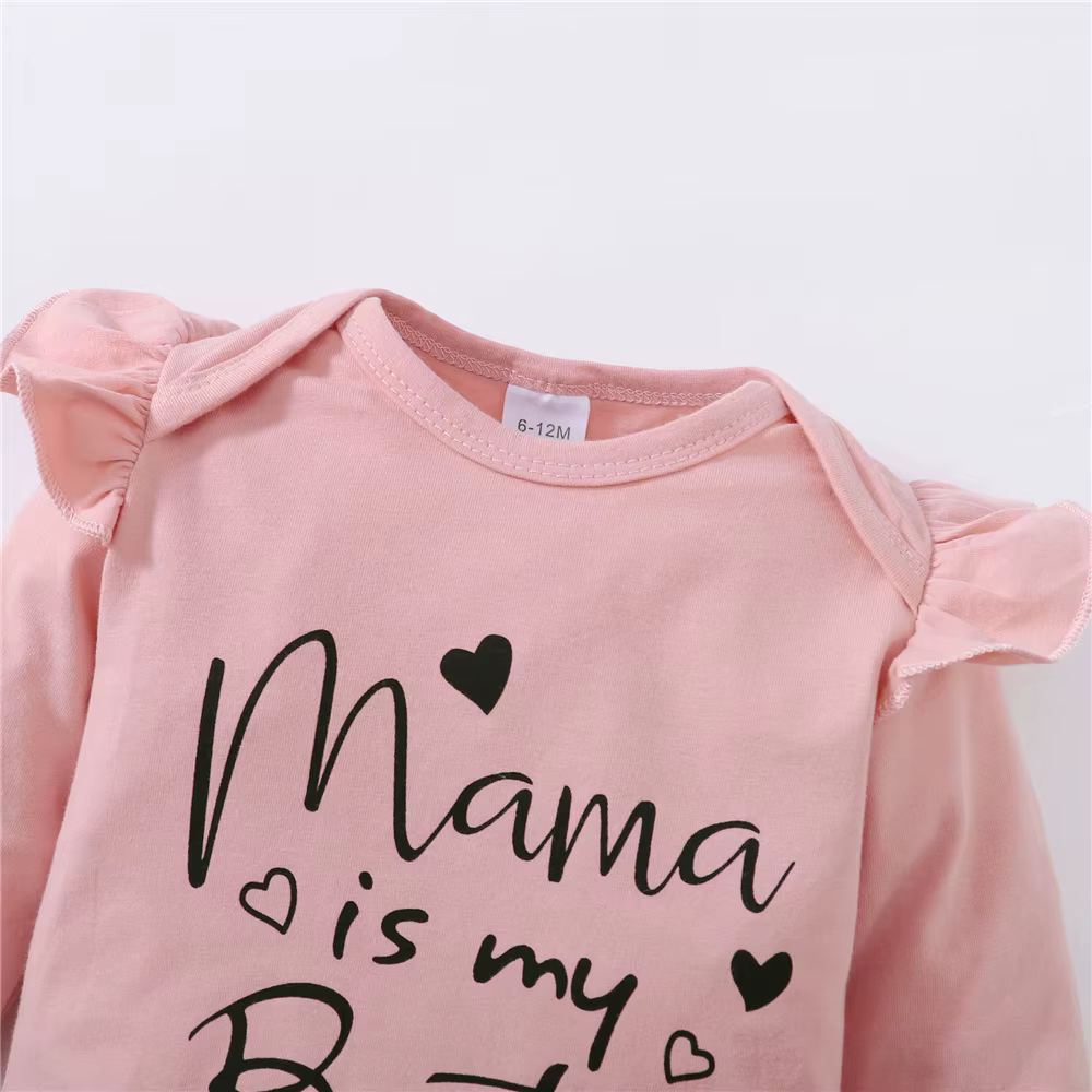 Pelele suave bebé recién nacido mamá y pantalón corazón otoño - imagen 5