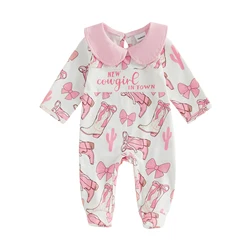Pelele bebé niña de manga larga con estampado vaca otoño