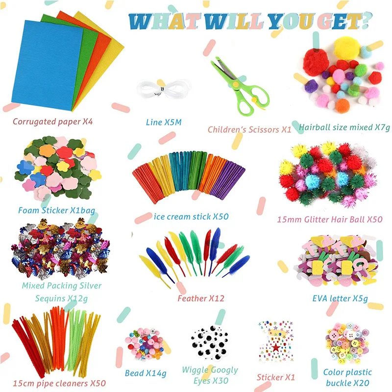 Materiales del kit de manualidades