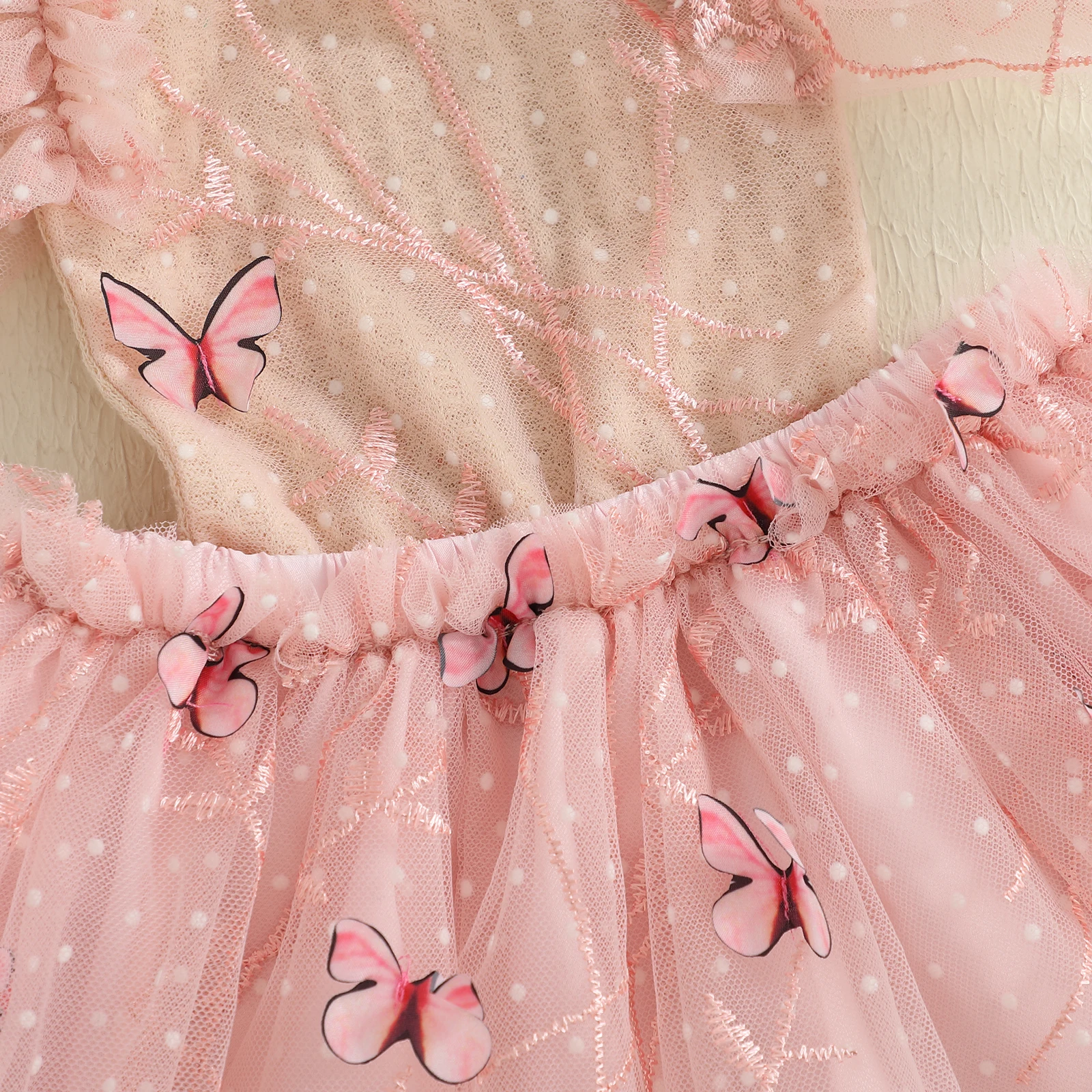 Tregren vestido princesa de tul con mariposas para niña en verano - imagen 2