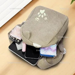Mochila infantil de pana con dibujos animados, gran capacidad