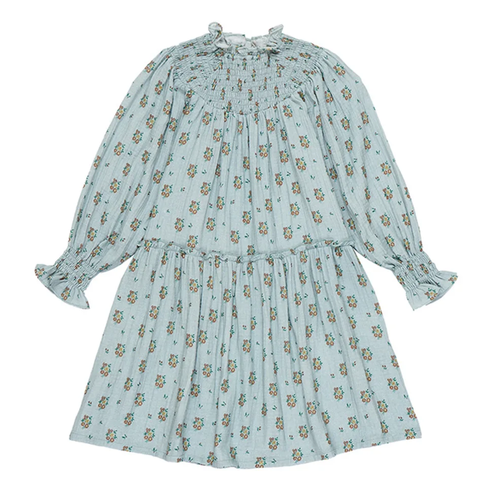 Nuevo TNS vestido niña con mangas burbuja y encaje floral de Navidad - imagen 3