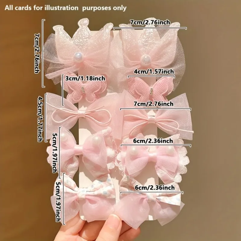 Horquillas para el cabello rosa con lazo de corona, niñas y bebés - imagen 4