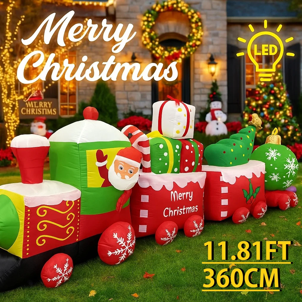 Tren de Navidad inflable con luces LED para decoración exterior - imagen 5