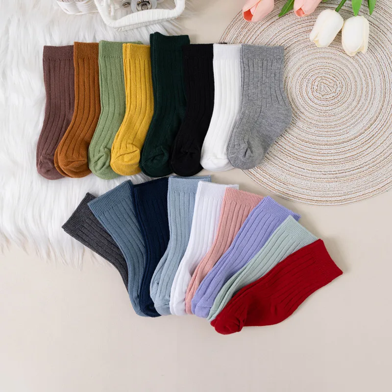 Calcetines para bebé y niñas transpirables a rayas – Algodón suave - imagen 4