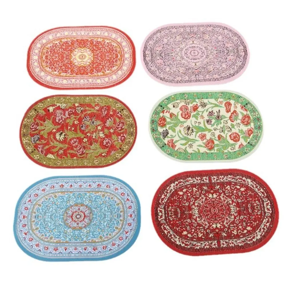 Alfombra de casamuñecas estilo turco multicolor redonda
