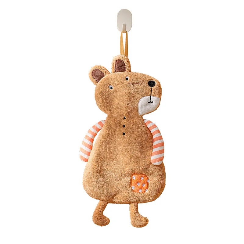 Toallas de mano infantiles con forro polar grueso animal, secado rápido