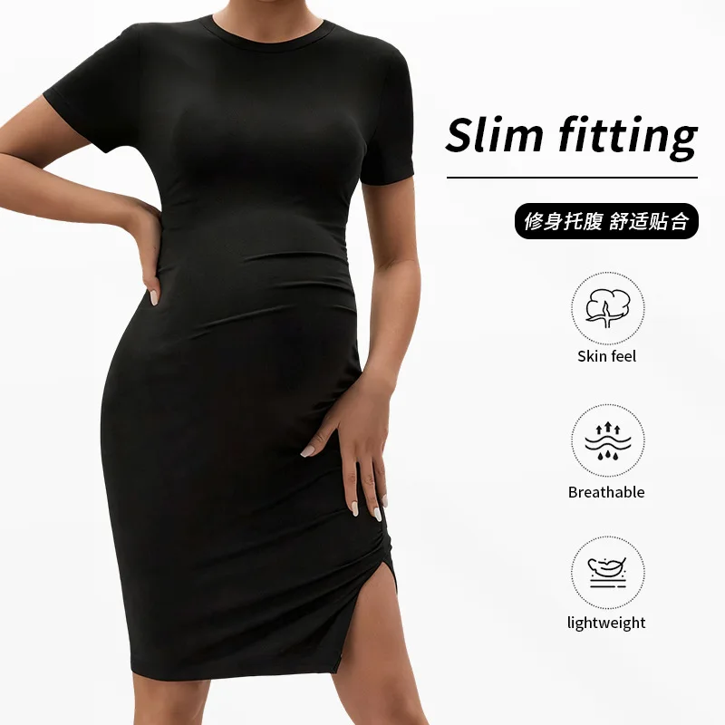 Camiseta premamá de manga corta elástica cómoda informal - imagen 2