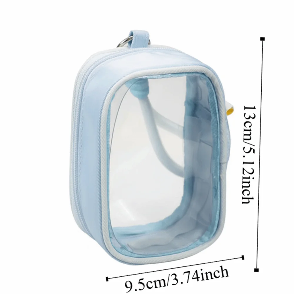 Bolsa de PVC transparente con cierre de cremallera y muñeca dentro