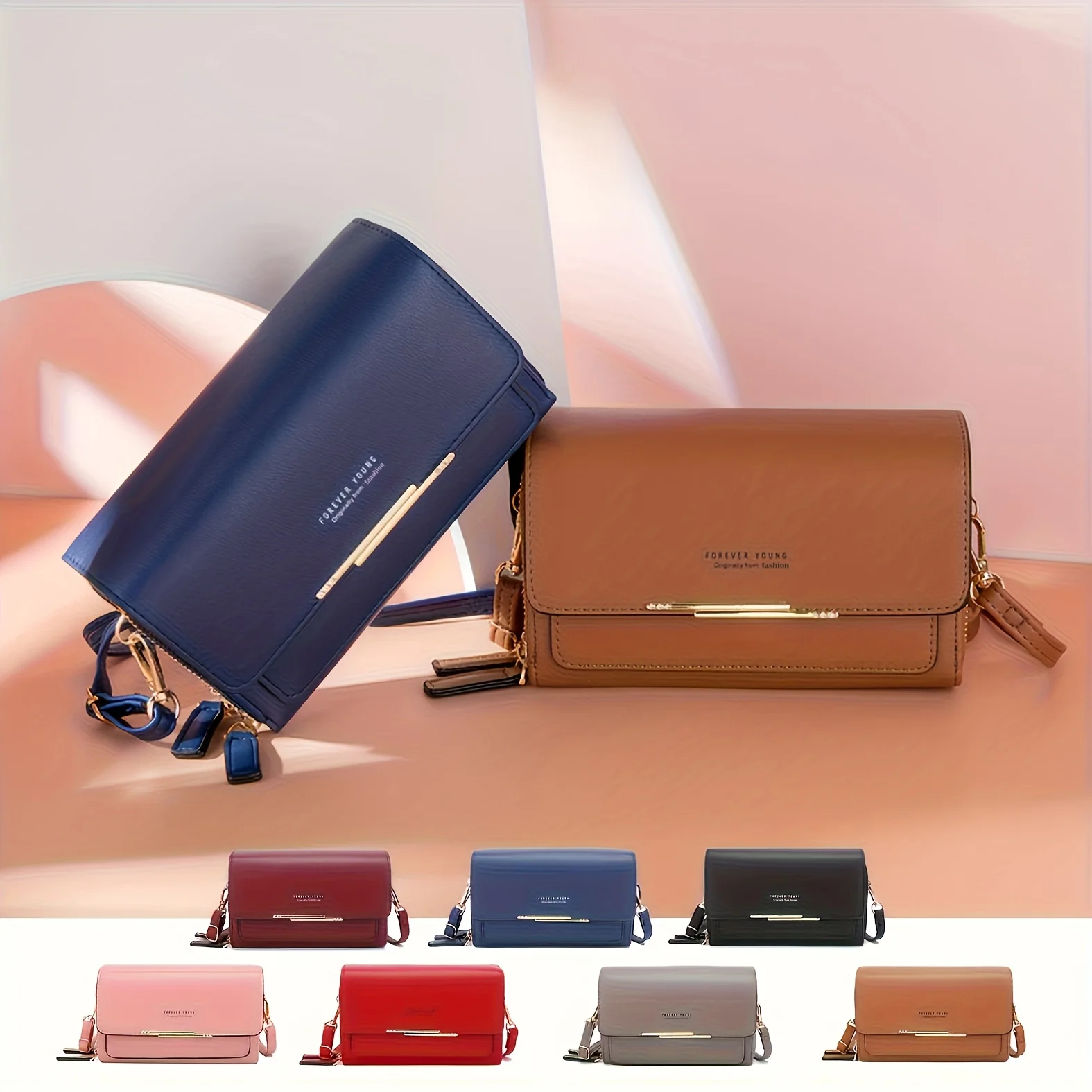 Bolso cruzado de moda infantil con correa ajustable y protección RFID - imagen 2