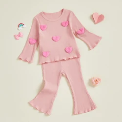 Tregren conjunto primavera bebé mangas largas corazón borroso pantalón