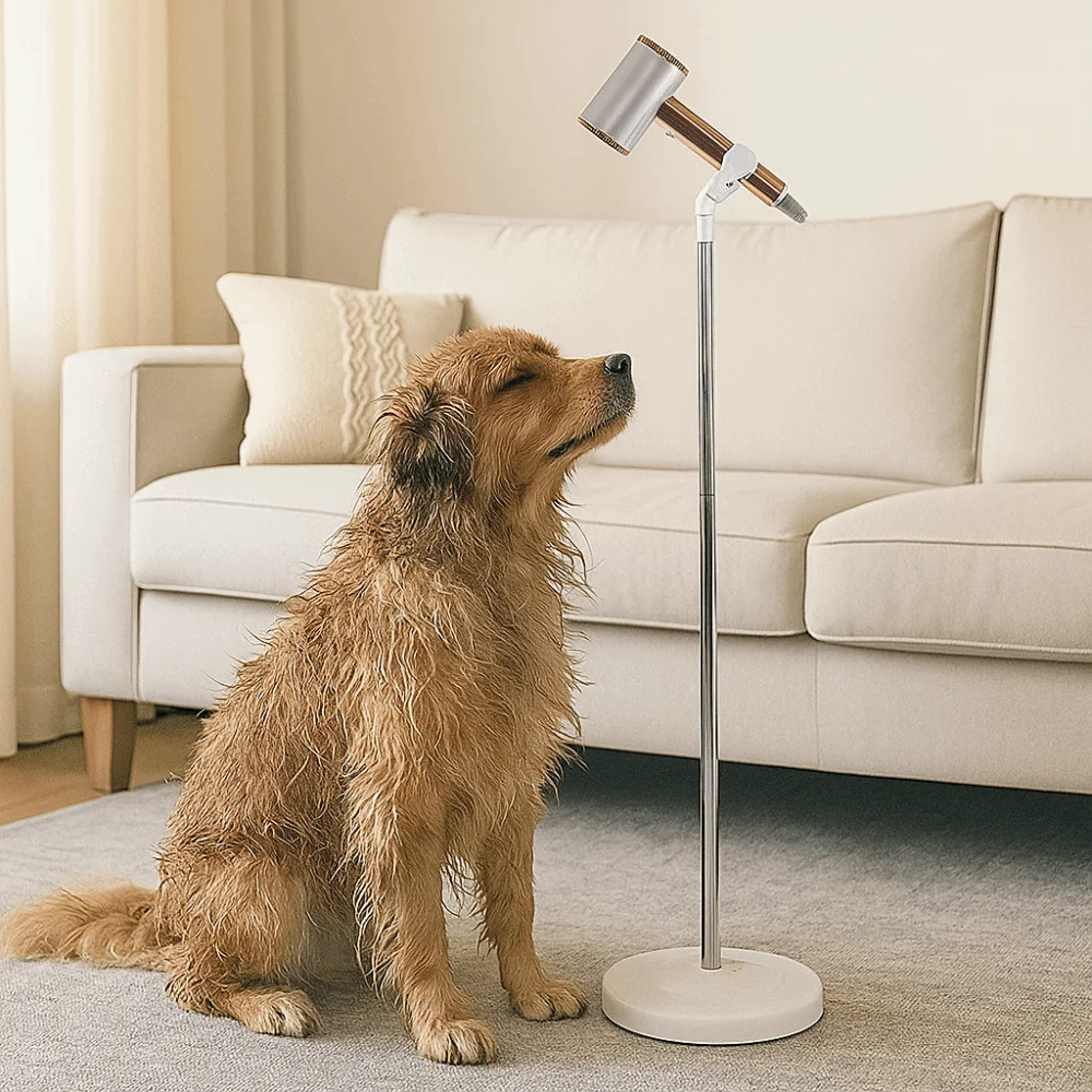 Soporte retráctil para secador de pelo de mascotas, altura ajustable - imagen 2
