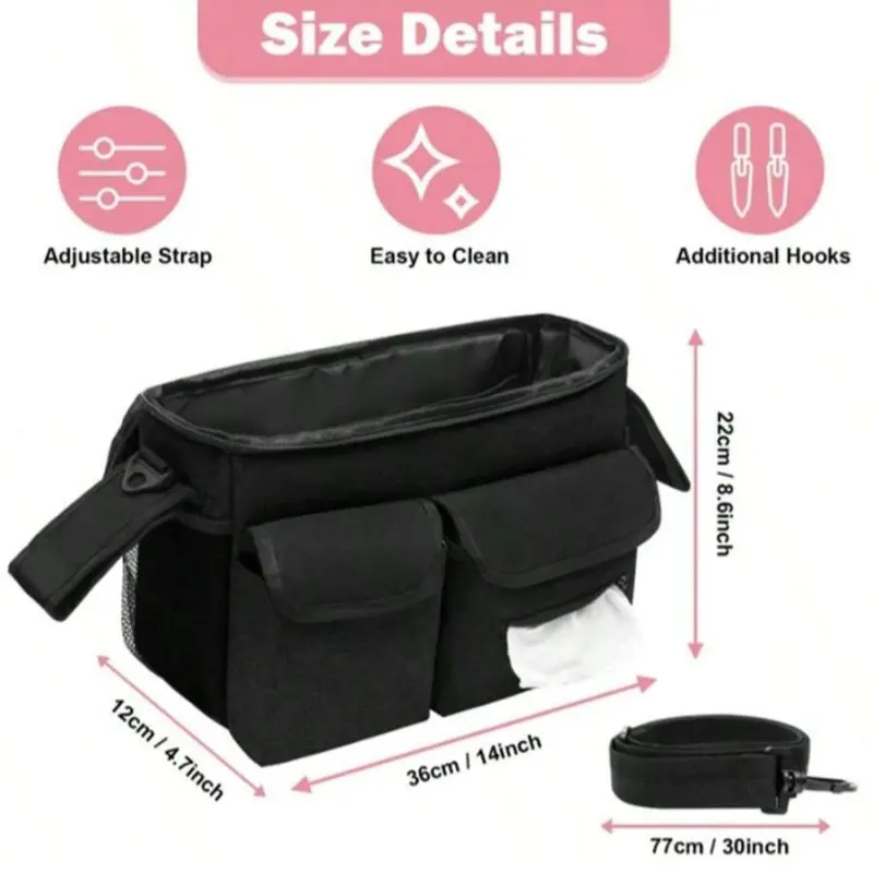 Bolsa para cochecito impermeable de gran capacidad, bolso mamá - imagen 4
