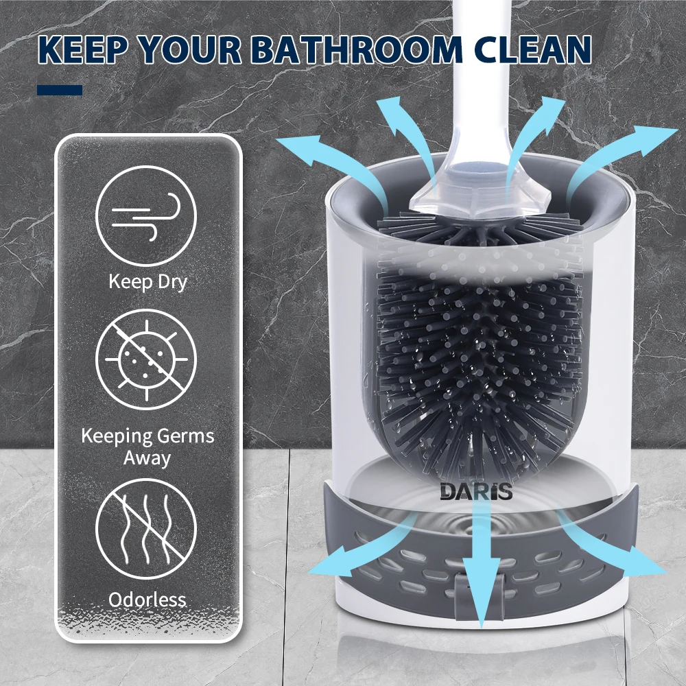 Cepillo de inodoro de silicona con pulverizador de agua recargable