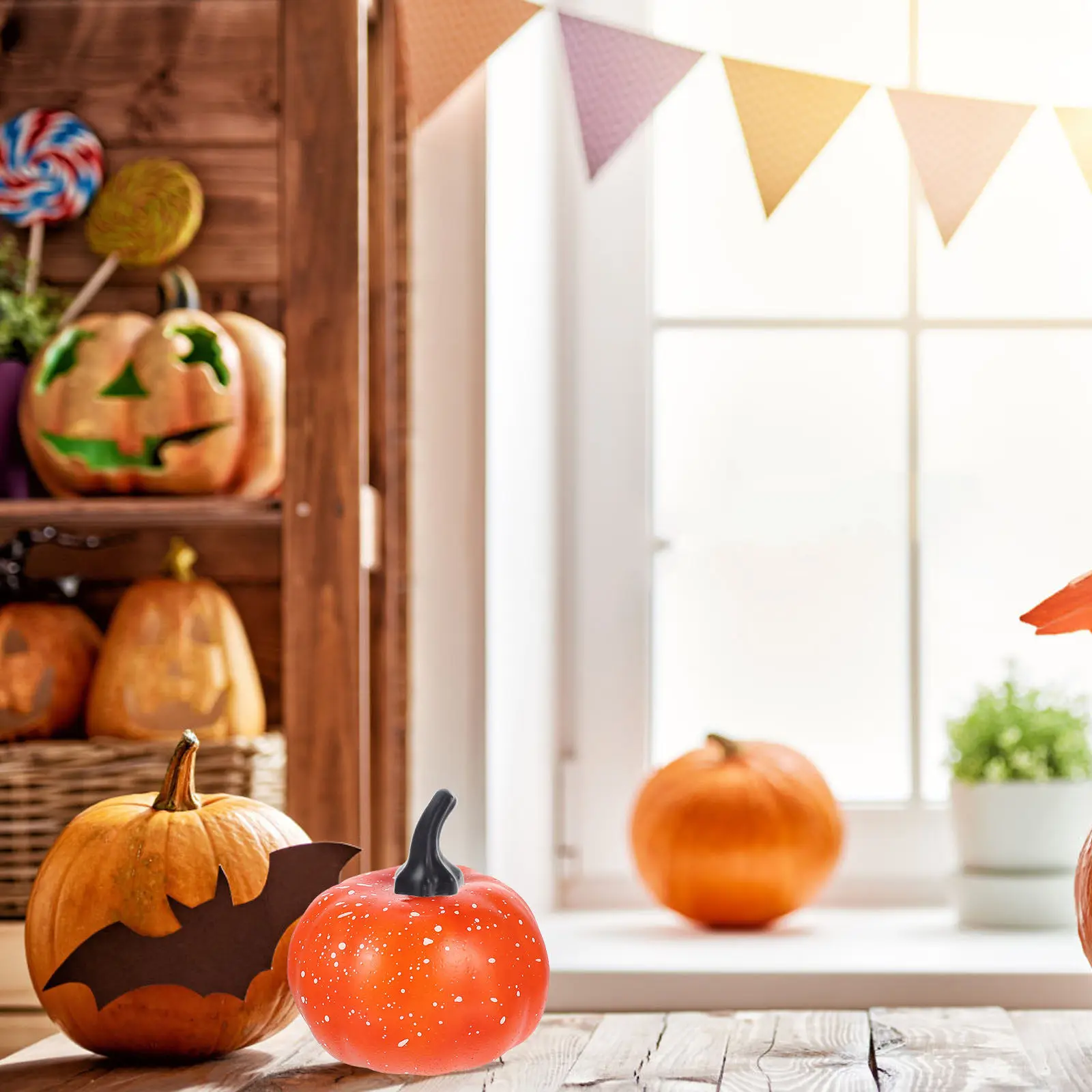 Tallos de calabaza artificiales plásticos realistas para Halloween - imagen 4