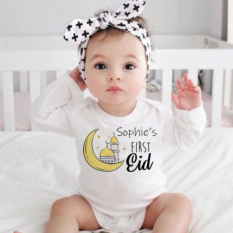 Pelele personalizado Eid Ramadán para bebé – Manga larga cómoda - imagen 2