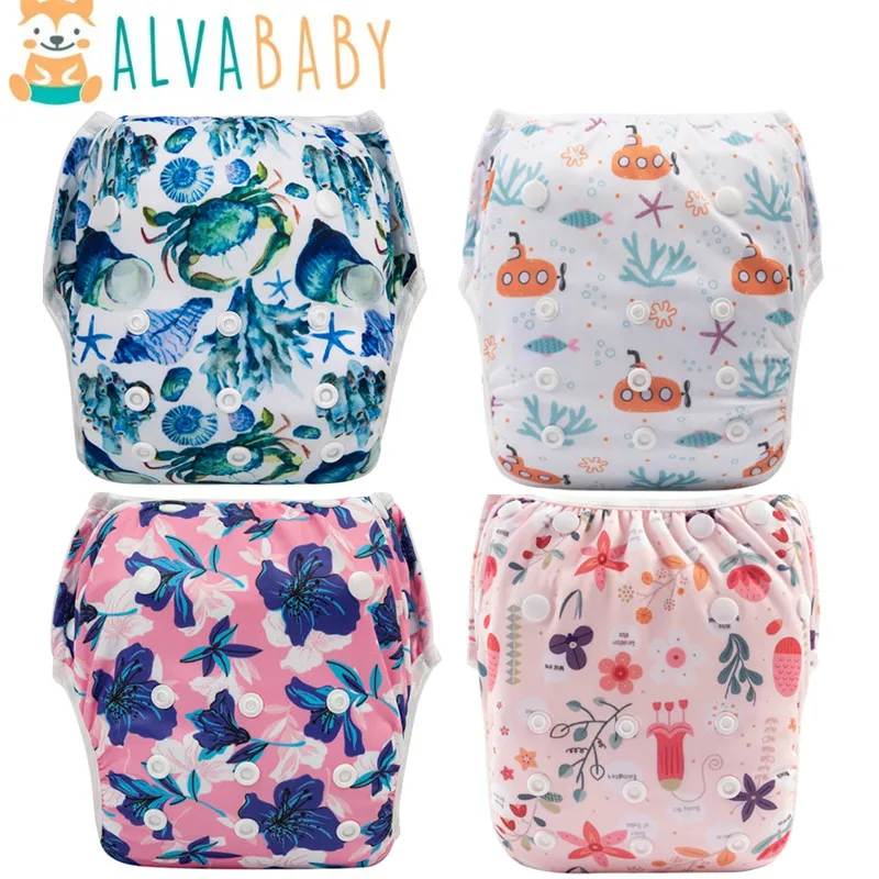 ALVABABY Pañal de natación reutilizable - Bebés hasta 8 meses